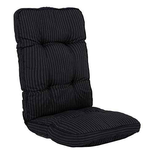 PATIO Hochlehner Auflage Royal/Lena 124 x 48 cm Sitzauflage schwarz Streifen gesteppt Taschen zur Befestigung für Gestell bis 45 cm breit mit Ø 18 mm Rohrdicke von PATIO