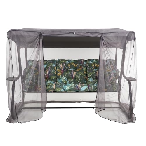 PATIO Hollywoodschaukel 3 Sitzer mit Liegefunktion Celebes Plus mit Auflagen Sonnendach Moskitonetz Seitentische von PATIO