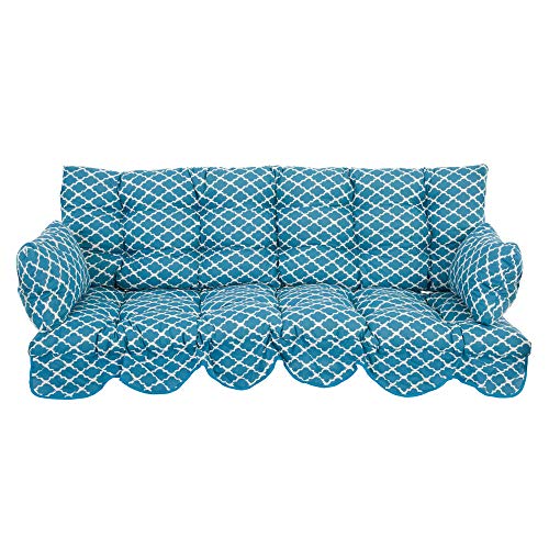 PATIO Hollywoodschaukel Auflage 170x50 cm Bora Sitzpolster Rückenlehne 2 Seitenkissen Befestigungsschnüre Volant vorne 1 Set von PATIO