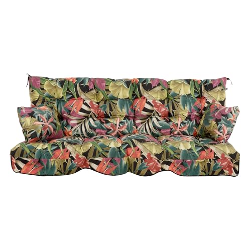 PATIO Hollywoodschaukel Auflage 175 cm Ravenna Sitzkissen mit Rückenlehne 2 Seitenkissen Volant vorne gesteppt von PATIO