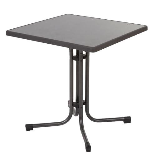 PATIO Kaffeetisch Outdoor 70 x 70 cm Dine & Relax Pizarra Sevelit Tischplatte pulverbeschichtetes Gestell grau klappbar von PATIO
