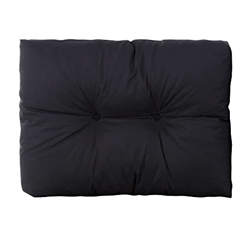 PATIO Kissen 1 Stück Termi 60 x 42 x 12 cm für Rückenlehne Bank Auflage Sofa Polster Palettenmöbel Gartenmöbel Rückenkissen Gesteppt Outdoor/Indoor glatt schwarz von PATIO