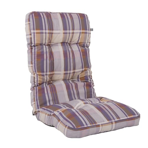 PATIO Stuhlauflage Hochlehner Cordoba 124 x 48 cm Sitzpolster kariert gesteppt Taschen zur Befestigung für Gestell bis 45 cm breit mit Ø 18 mm Rohrdicke von PATIO