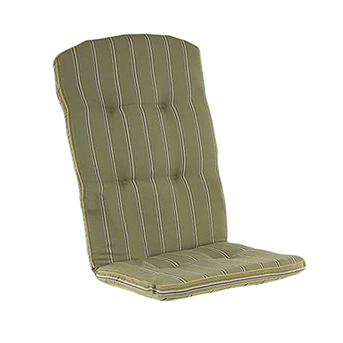 PATIO Stuhlauflage Hochlehner Saphir 111 x 48 cm Sitzkissen Streifen grün mit Schnüren Band am Rücken von PATIO