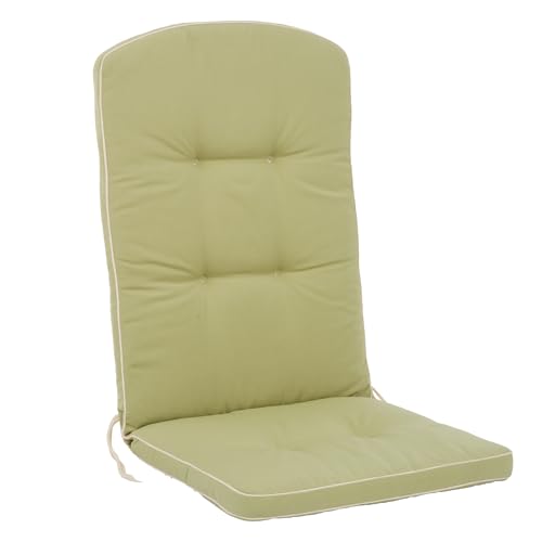 PATIO Stuhlauflage Hochlehner Saphir 111 x 48 cm Stuhlpolster grün mit Schnüren Band am Rücken von PATIO
