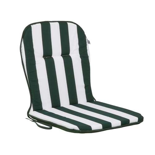 PATIO Stuhlauflage Niedriglehner 80 x 43 cm Ben Monoblock Auflage Sitzkissen Stuhl Wendekissen Streifen weiß grün von PATIO