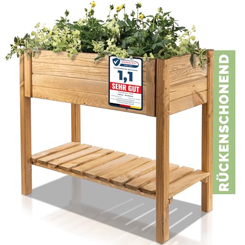 PATKAR® Hochbeet Holz 79x39x79cm [RÜCKENSCHONENDE HÖHE] - Premium hochbeet Balkon oder Garten (Made in Europe) - Pflanzkasten Hochbeete-Kit - Kräuterbeet Balkon Hochbeet - Hochbeete für Garten Holz von PATKAR