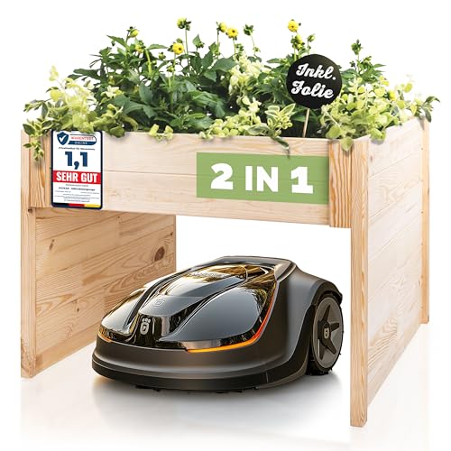 PATKAR® Mähroboter Garage 79x73x56cm [WITTERUNGS & UV-BESTÄNDIG] - Hochwertige Garage Mähroboter (Made in Europe) - Rasenroboter Garage für Mähroboter - Rasenmäher Garage - Rasenmäher Roboter Garage von PATKAR