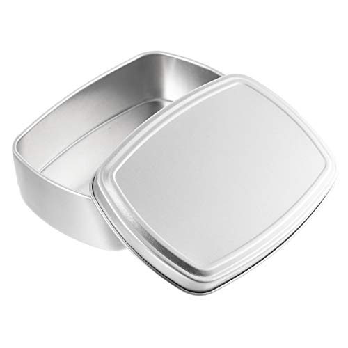 PATKAW 2 Stück AluminiumSeifenbox, kleine Metalldose mit Deckel, ReiseSeifenhalter, kleiner Aufbewahrungsbehälter, Seifenschale, Seifenschale für Süßigkeiten, Schmuck, Pulver, Seife, 9,5 x 7 x 2,5 von PATKAW