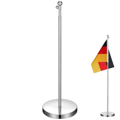 PATKAW Metallständer Mini- Flaggenhalter Tischflagge St?nder Basis Mini Stick Flaggenhalter Teleskope Flagge Pole Desktop- Flag- Pole für Home Office Accessoire Silber Flagge Pole Basis von PATKAW