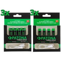 24x PATONA Premium USB-C AAA und AA Akkus Lithium (6x 4er Blister) von PATONA