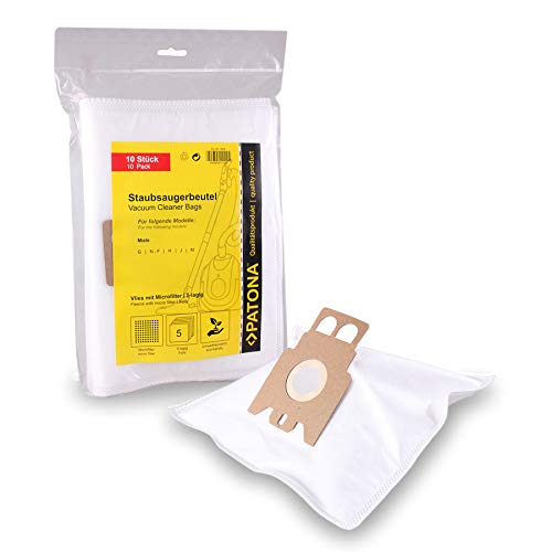 PATONA 10x Staubsaugerbeutel aus mehrlagigem Vlies passend für Miele Parquet 2000 Revolution 500 Electronic 7100 usw. Staubsauger – hohe Feinstaubaufnahme, langlebige Ersatzbeutel von PATONA