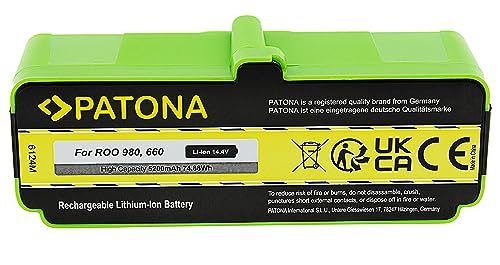 PATONA Power Akku Kompatibel mit iRobot Roomba 866, 886, 896, 900, 966, 980 14.4V / 4400mAh von PATONA