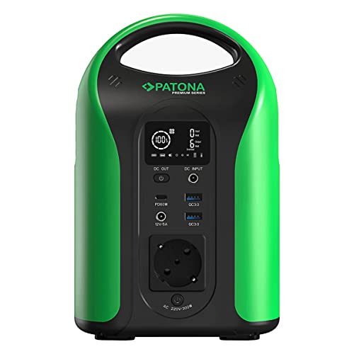 PATONA Premium tragbare Powerstation 300W 283Wh PD60W USB 5V / 3A DC12 / 5A DC5525 Solargenerator Akku mit LED Licht AC Auto Mobile Stromgenerator für Reise Camping Outdoor Urlaub von PATONA