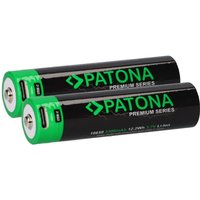 Patona - 2x Premium 18650 Zelle Li-Ion Akku + usb-c Input 3,7V 3300mAh von PATONA