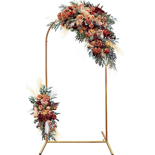 PATPROPS Metall-Hochzeitsbogen-Hintergrundständer, goldfarbener Bogen-Hintergrundständer für Hochzeitszeremonie, Brautparty-Dekoration (18 x 100 cm) von PATPROPS
