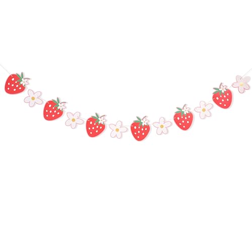 Erdbeer- und Gänseblümchen-Banner – Beeren-Geburtstagsparty-Dekorationen, Erdbeer-Blumen-Wimpelkette, Beeren-Girlande, tropisches Obst-Thema, Babyparty, Hochzeit, Partyzubehör Erdbeer- und Gänseblümchen-Banner – Beeren-Geburtstagsparty-Dekorationen, Erdbeer-Blumen-Wimpelkette, Beeren-Girlande, tropisches Obst-Thema, Babyparty, Hochzeit, Partyzubehör von PATRDIO