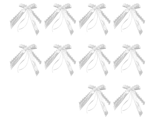 10 Stück Autoschleifen Hochzeit Weiß,Auto Deko Schleifen,Hochzeitsauto Schleife Mit Herzen Spitze,Hochzeitsdeko Schleifenband für Brautauto,Geschenk,Hochzeitsfeier von PATRICKWHITE