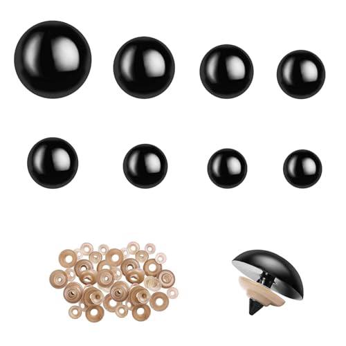 160 Stück Sicherheitsaugen mit Unterlegscheiben, 10-30 mm Plüschtieraugen, enthält 80 schwarze Sicherheitsaugen und 80 passende Unterlegscheiben, für DIY, Plüschtiere, handgemachte Puppen von PATRICKWHITE