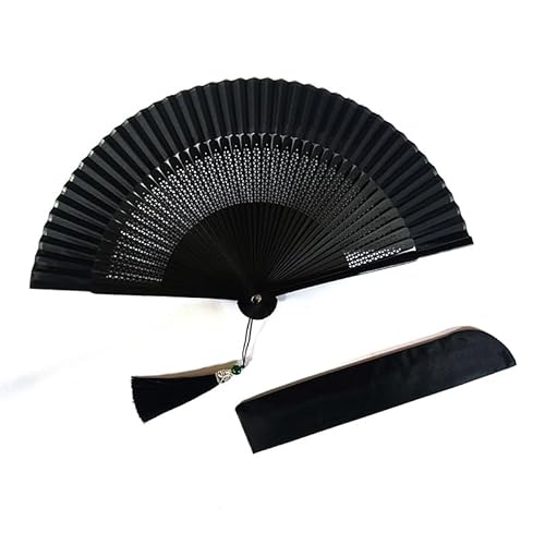 2 Stück Schwarze Handfächer mit Aufbewahrungstaschen,Handfächer, Schwarz Chinesische Fächer,Handfächer, Schwarz Faltbare Fächer,Für Festival, Party,Dekoration von PATRICKWHITE