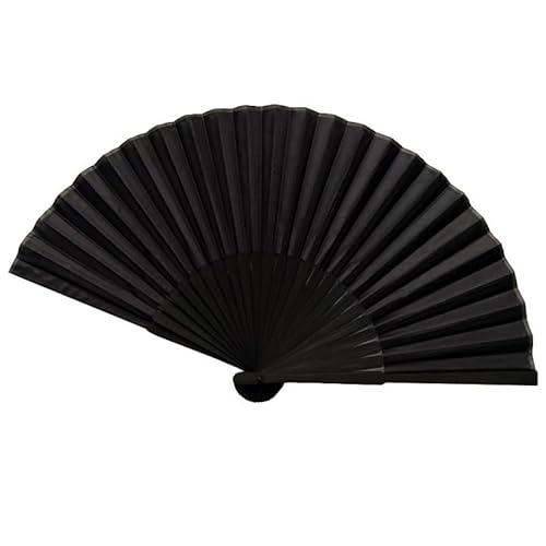 Faltbare Fächer Damen, Fecher Sommer Hochzeit Chinesische Fächer Folding Hand Fan Handfächer Schwarz Taschenfächer Faltfächer Klappfächer Stofffacher für Geburttag, Party, Wedding, Wand Deko von PATRICKWHITE