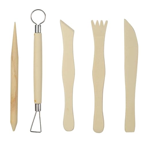PATRICKWHITE 10 Stück Modellier-Werkzeug Set,Polymer Clay Sculpting Tools,Clay Modelling Tools,Holz Ton Werkzeuge,Carving Profis und Anfänger Clay Modelling Tools,Für Kunsthandwerk von PATRICKWHITE