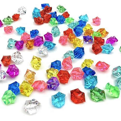 PATRICKWHITE 100 Stück Diamanten Deko Realistisches Aussehen, Bunt Edelsteine Set,Acryl Diamanten,Diamantkristalle Transparent Edelsteine,Für Vasen, Piraten-Schatzsuche, Tischdeko von PATRICKWHITE