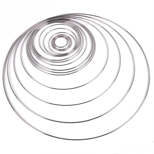 PATRICKWHITE 6 Stück Metallringe zum Basteln,15cm Silber Ringe Metall,Metallringe Drahtringe,Drahtringe zum Basteln Deko Ringe,Deko Ringe zum aufhängen,Für Traumfänger Ring, Girlanden von PATRICKWHITE