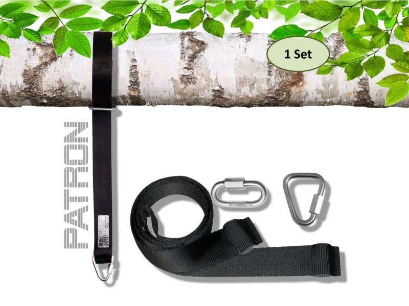 PATRON Schaukelhaken PATRON® Baumschlinge 2m Made in Germany 2 Karabiner Gratis Hightech von PATRON
