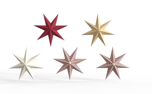 PATTEPOINT Bedruckter Stern 5PCS Rot & Weiß von PATTEPOINT