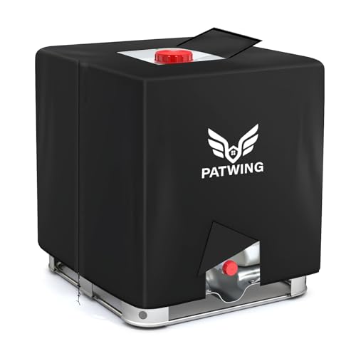 PATWING IBC Tank Abdeckung,Abdeckung IBC Tank 1000L Container Cover,IBC Container Abdeckung,für IBC Tank Behälter Regentonne,UV-Schutz Staubschutz mit Lochauschnitt,IBC Container Cover (Schwarz) von PATWING
