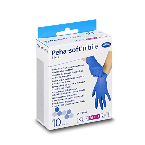 10x Hartmann Peha-Soft Nitrile Fino Einmal-Handschuhe Einweg pf Nitrilhandschuhe Minibox, M von PAUL HARTMANN