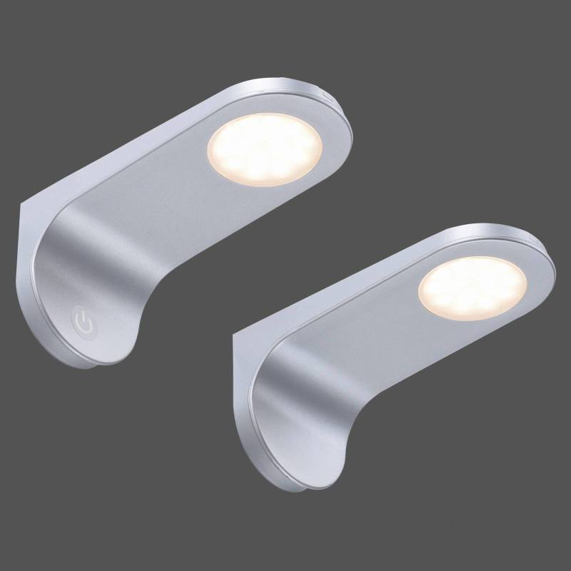 LED-Unterbaulampe Amon, silber, 15 cm lang, 2er-Set, dimmbar von PAUL NEUHAUS
