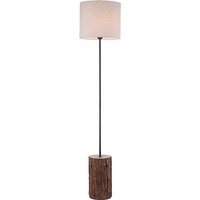 Ländliche Stehlampe aus Holz mit weißem Schirm - Oriana von PAUL NEUHAUS