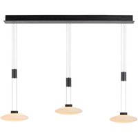 Led Pendelleuchte Hängelampe Wohnzimmerleuchte Esszimmerlampe Deckenleuchte, Metall schwarz Glas, dimmbar höhenverstellbar 3 Flammig, 26W 1800Lm von PAUL NEUHAUS