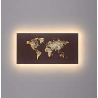 Led Wandleuchte Map in Rostfarbig und Gold 25W - brown - Paul Neuhaus von PAUL NEUHAUS