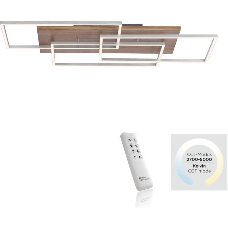 Paul Neuhaus LED-Deckenleuchte Palma Holzdekor 82 x 50 cm von PAUL NEUHAUS