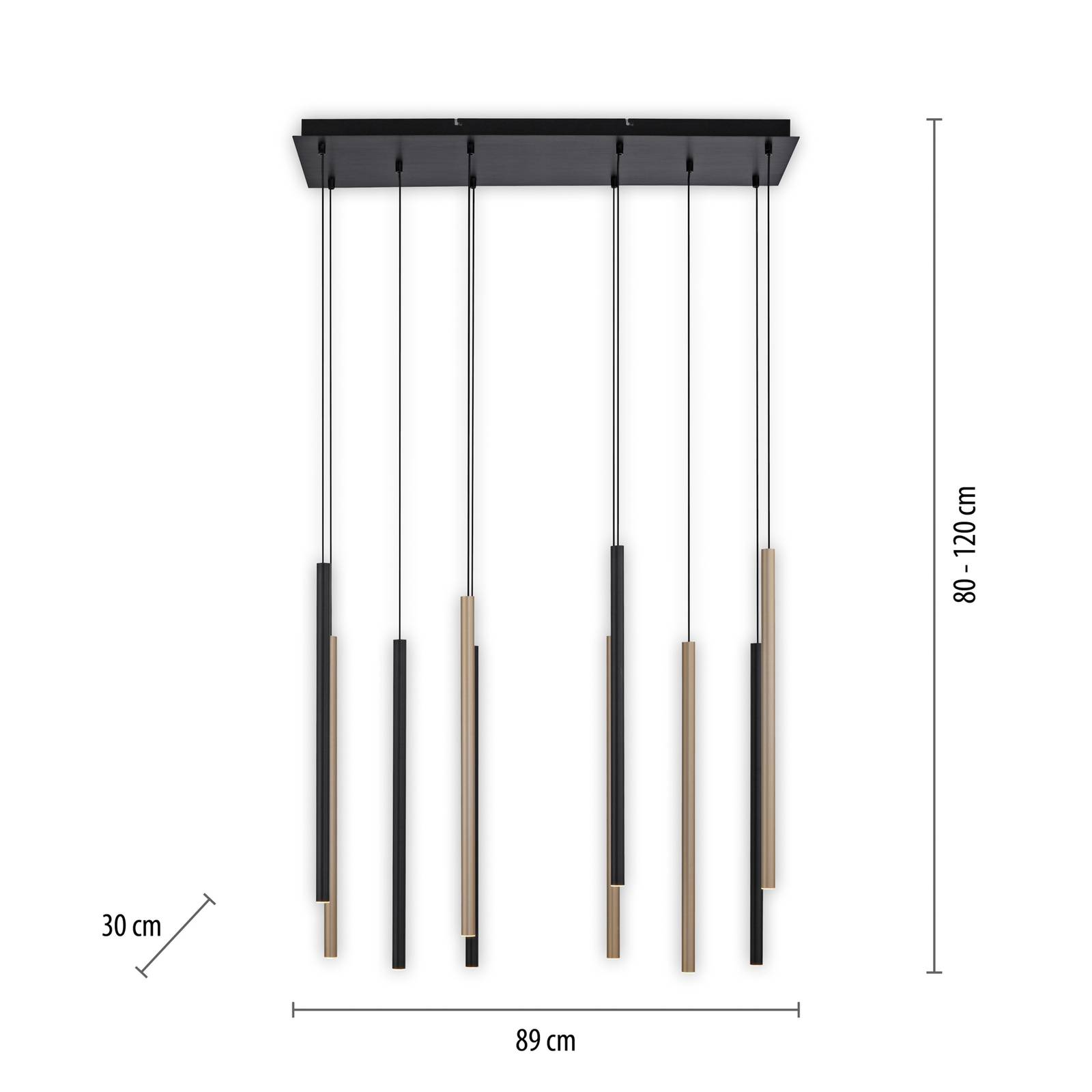 LED-Hängeleuchte Flute, dimmbar, 10-flammig von PAUL NEUHAUS