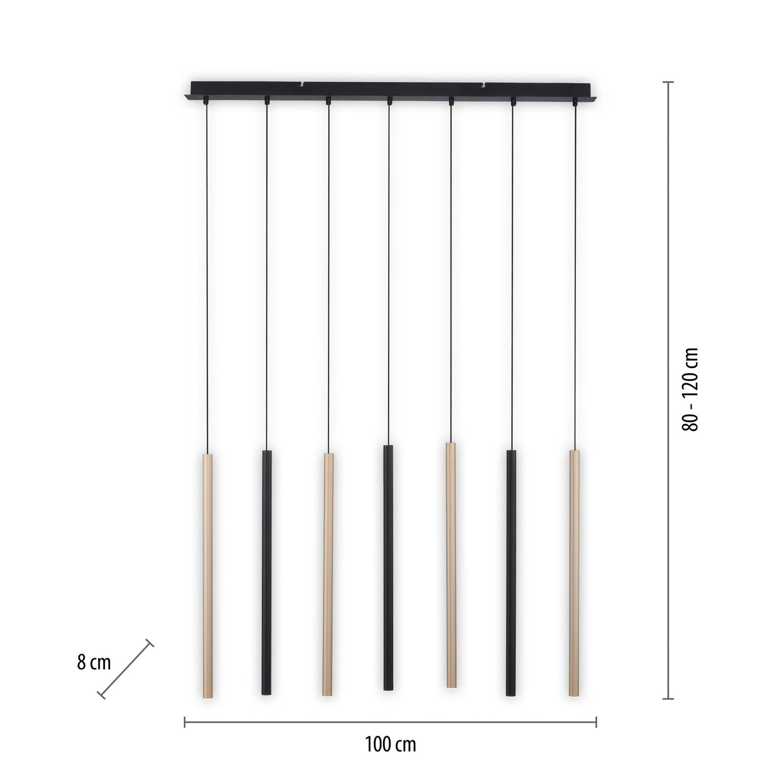 LED-Hängeleuchte Flute, dimmbar, 7-flammig von PAUL NEUHAUS