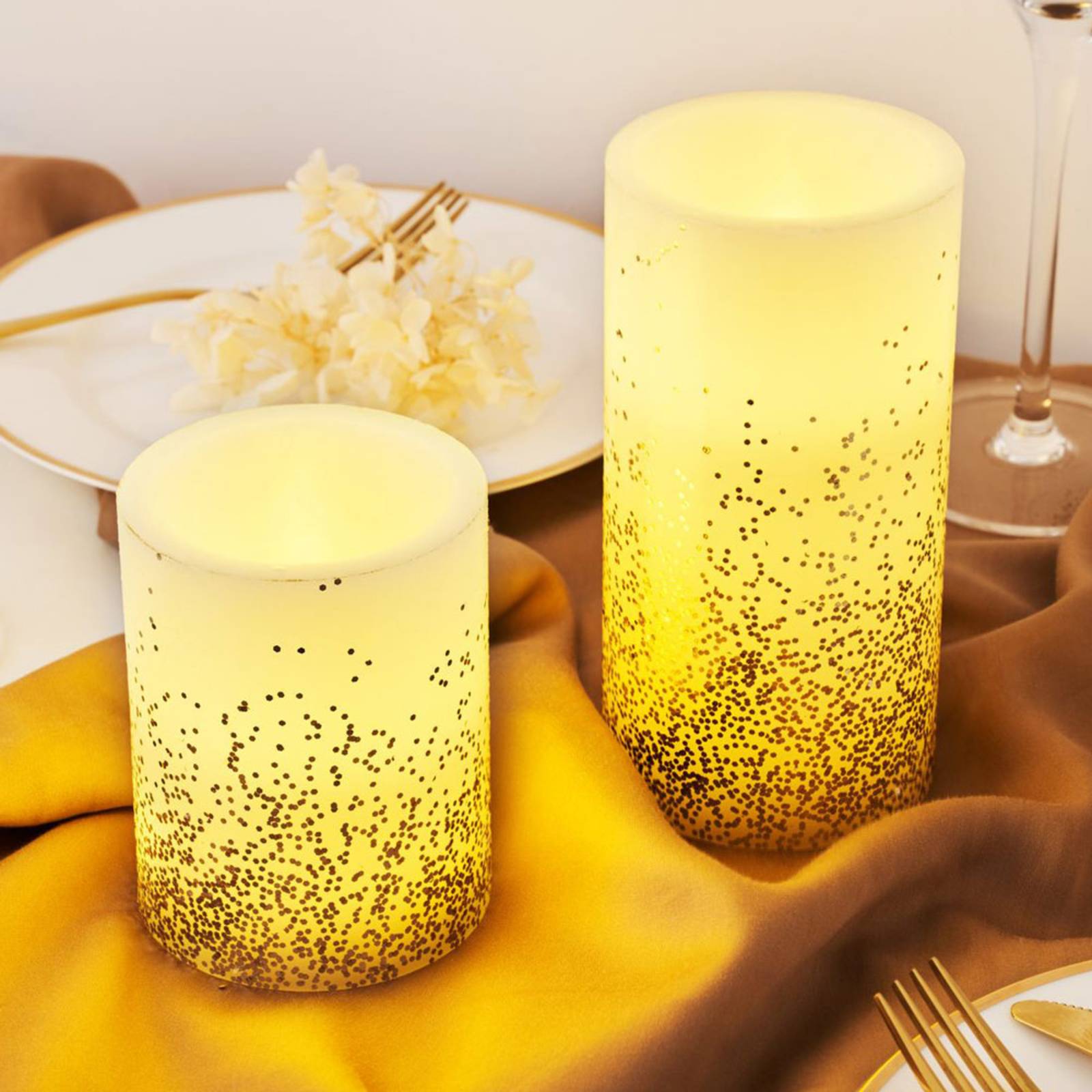 Pauleen Golden Glitter Candle LED-Kerze 2er Set von Pauleen