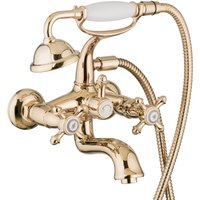 Badewannenarmatur Gold Retro Zweigriffmischer Antik Armatur mit Brause - Paulgurkes von PAULGURKES