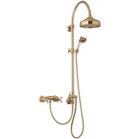 Duschset Gold Aufputz Duschsystem Regendusche Nostalgie Retro Vintage - Paulgurkes von PAULGURKES