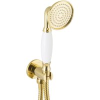 Paulgurkes - Handbrause mit Schlauch Gold Nostalgie Retro Duschkopf Brausegarnitur Set von PAULGURKES