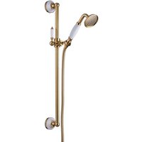 PaulGurkes Brausestange mit Handbrause Set Gold Retro Antik Nostalgie Brausestange Keramik von PAULGURKES