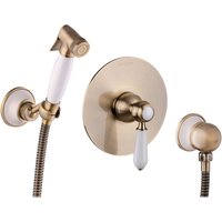 PaulGurkes Bronze Bidet-Set Retro Unterputzarmatur Antik Nostalgie Spraybrause von PAULGURKES