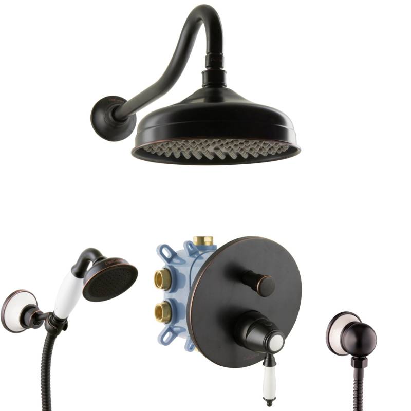 PaulGurkes Duschsystem Nostalgie Schwarz Retro Regendusche Unterputz PaulGurkes Duschsystem Nostalgie Schwarz Retro Regendusche Unterputz von PAULGURKES