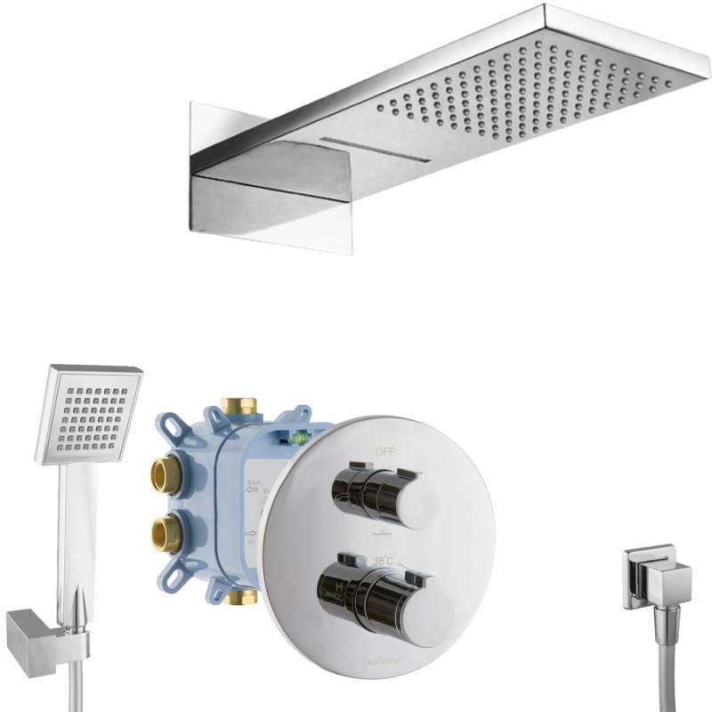 PaulGurkes Duschsystem Unterputz Wasserfall Thermostat Dusch Set Komplett Fertigmontage von PAULGURKES