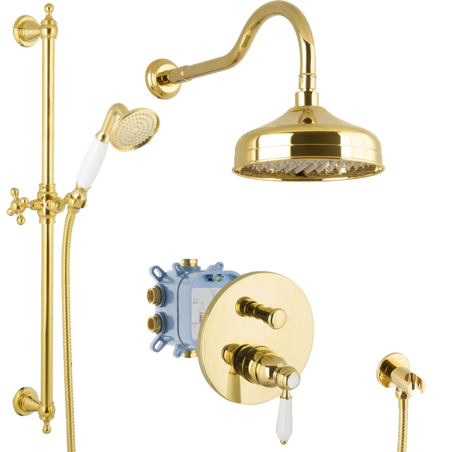 PaulGurkes Regendusche Set Unterputz Gold Duschsystem Luxus Dusche Komplett PaulGurkes Regendusche Set Unterputz Gold Duschsystem Luxus Dusche Komplett von PAULGURKES