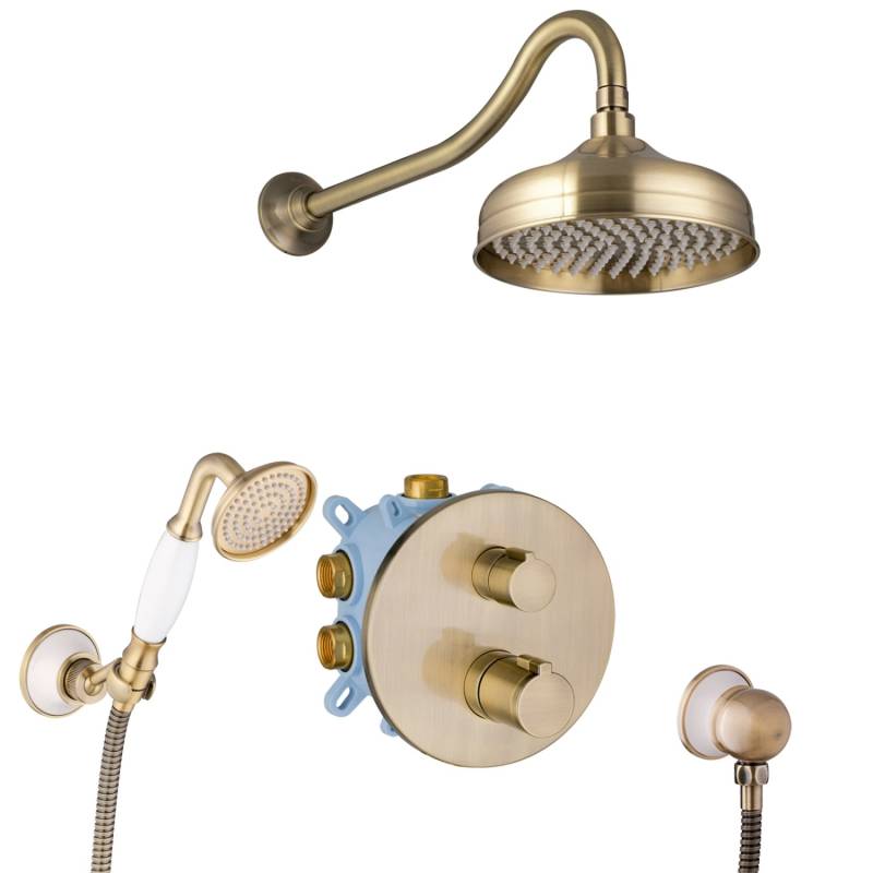 PaulGurkes Thermostat Dusche Retro Nostalgie Messing Bronze Set Unterputz PaulGurkes Thermostat Dusche Retro Nostalgie Messing Bronze Set Unterputz von PAULGURKES