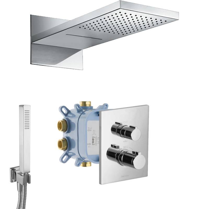 PaulGurkes Wasserfall Regendusche Unterputz Duschsystem eckig Komplett Set von PAULGURKES
